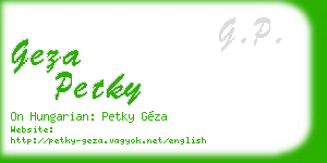 geza petky business card