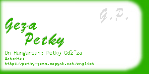 geza petky business card